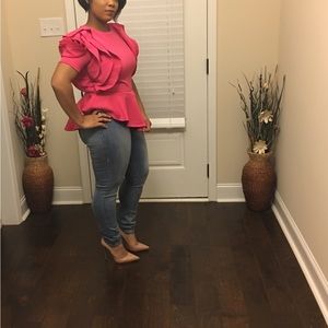 Pink shirt! Great for birthday party, dinner or night out.